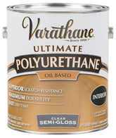 Rust-Oleum 6032 Polyurethane, Semi-Gloss, Liquid, Clear, 1 gal, Can